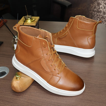 Baskets en Cuir Tabac