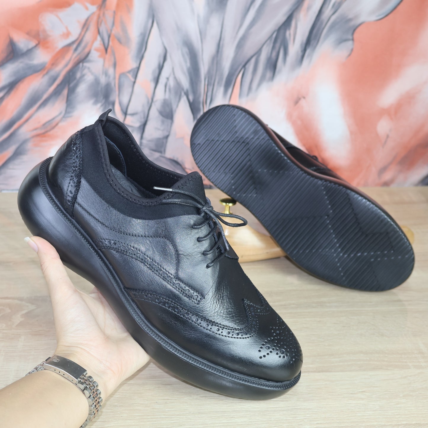 Chaussure Derby Brogue Homme à semelle confort